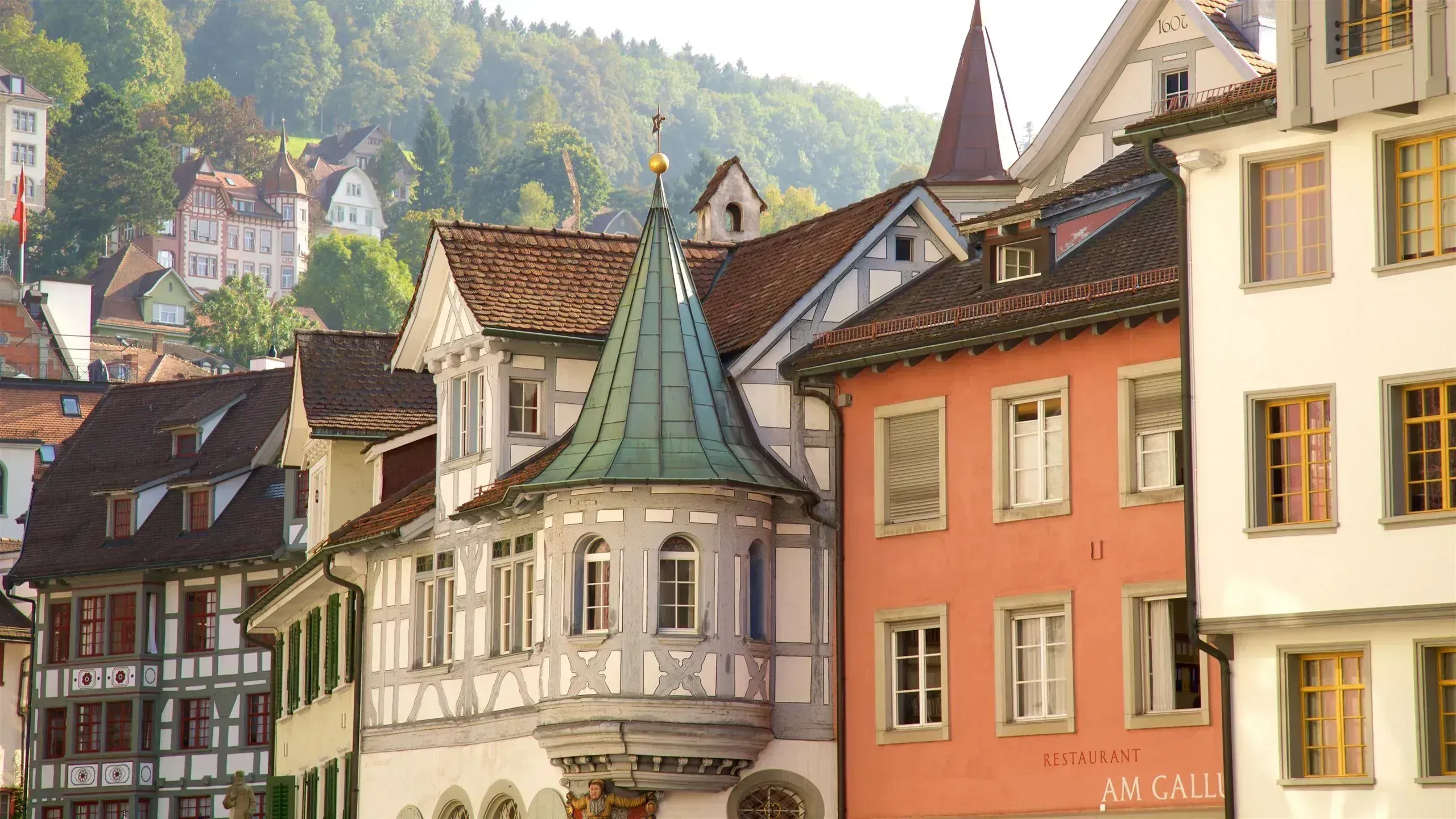 stunning colourful buildings in st gallen switzerland