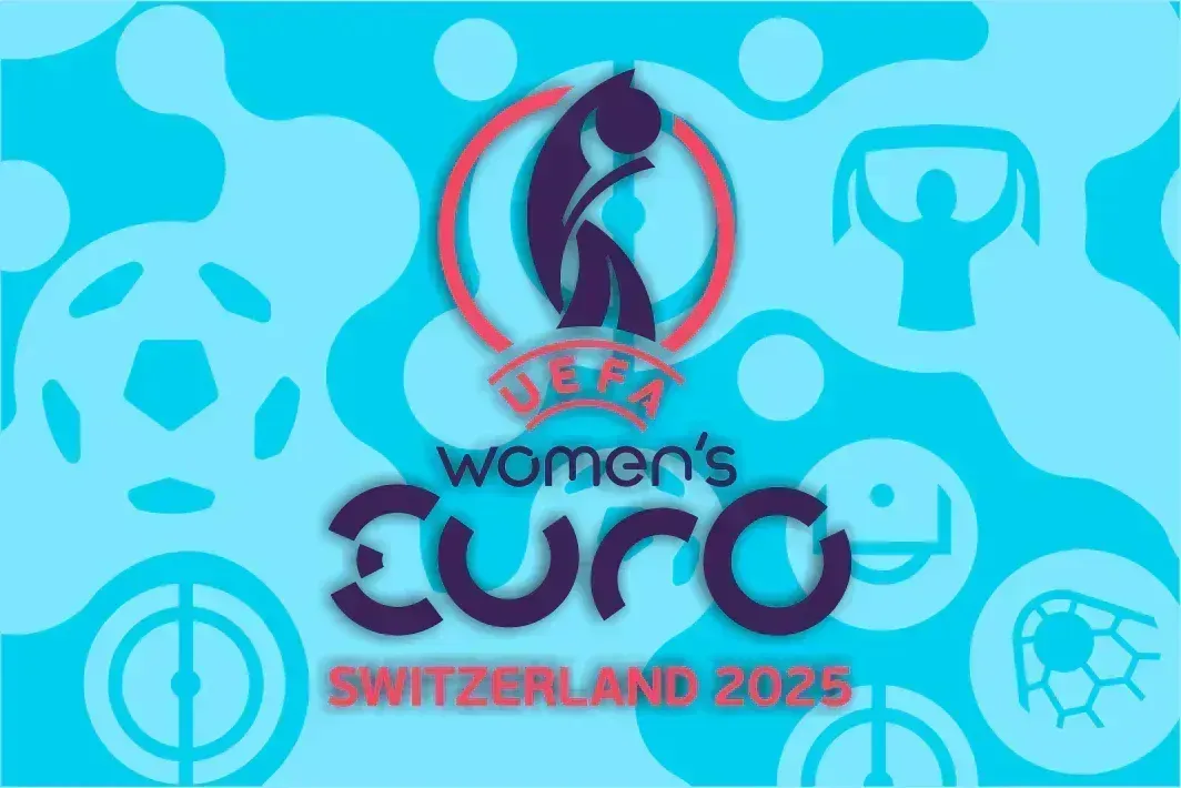 Logo euro 2025 donna in rosso navy e blu baby