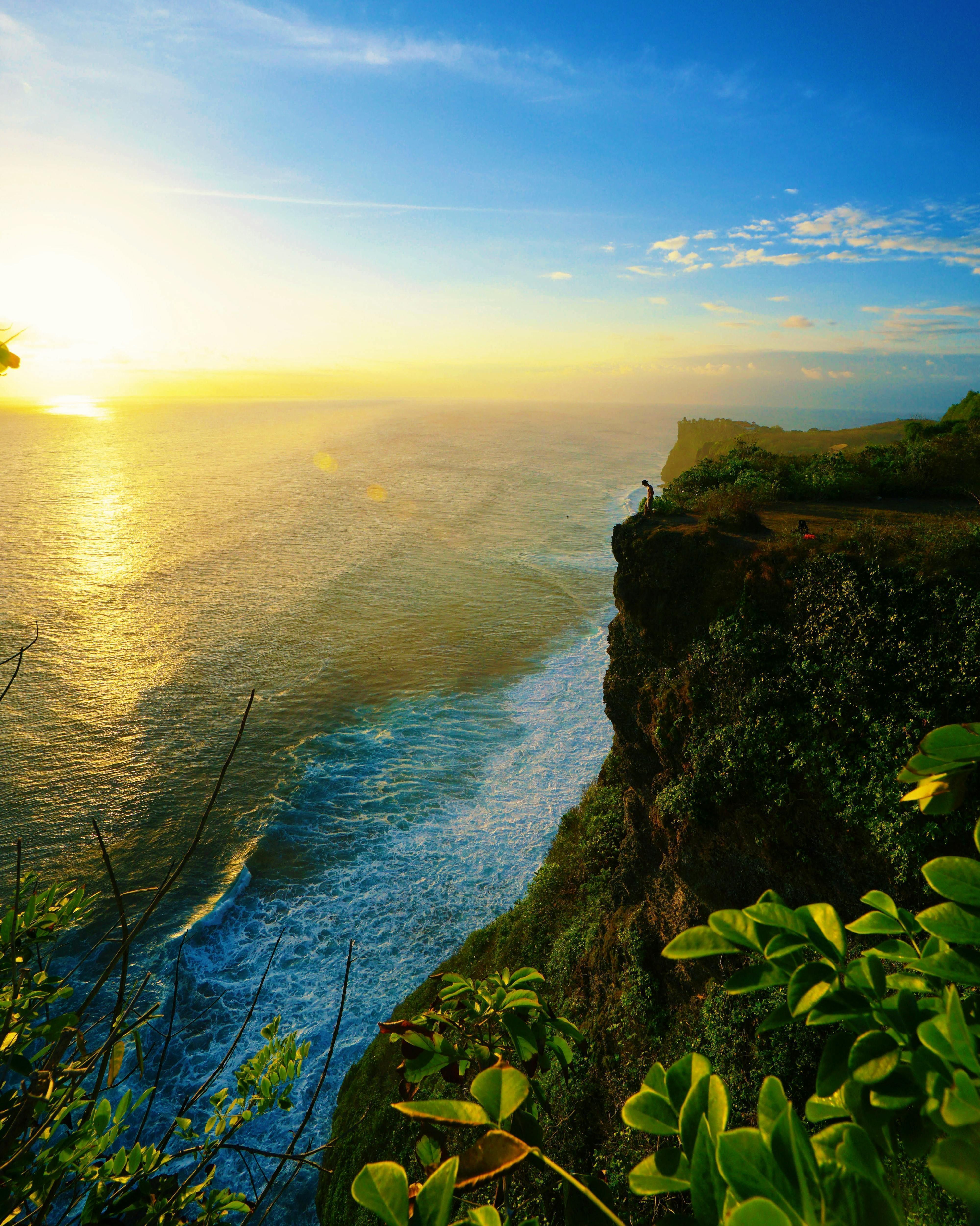 Cliff overlooking the sea in Indonesia.